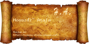 Hosszú Atala névjegykártya